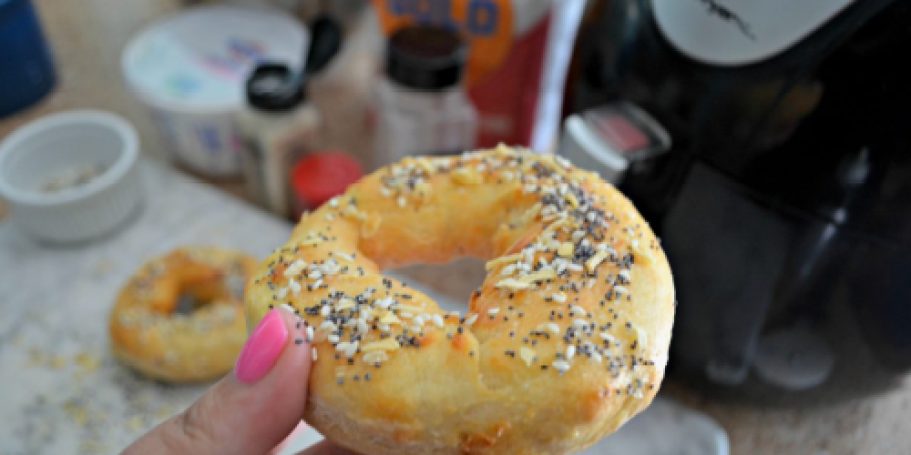 2-Ingredient Greek Yogurt Bagels (Ready in Minutes in the Air Fryer!)