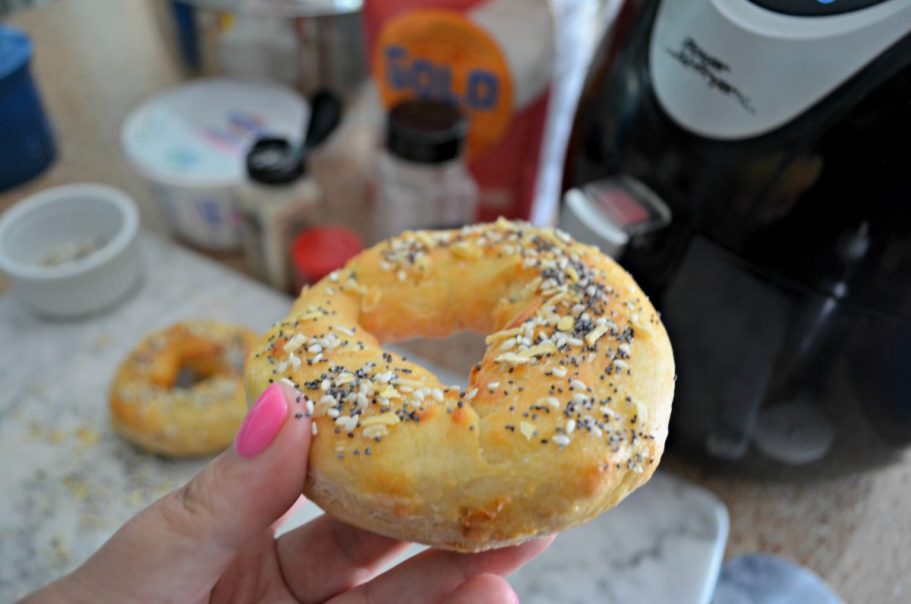 2-Ingredient Greek Yogurt Bagels (Ready in Minutes in the Air Fryer!)