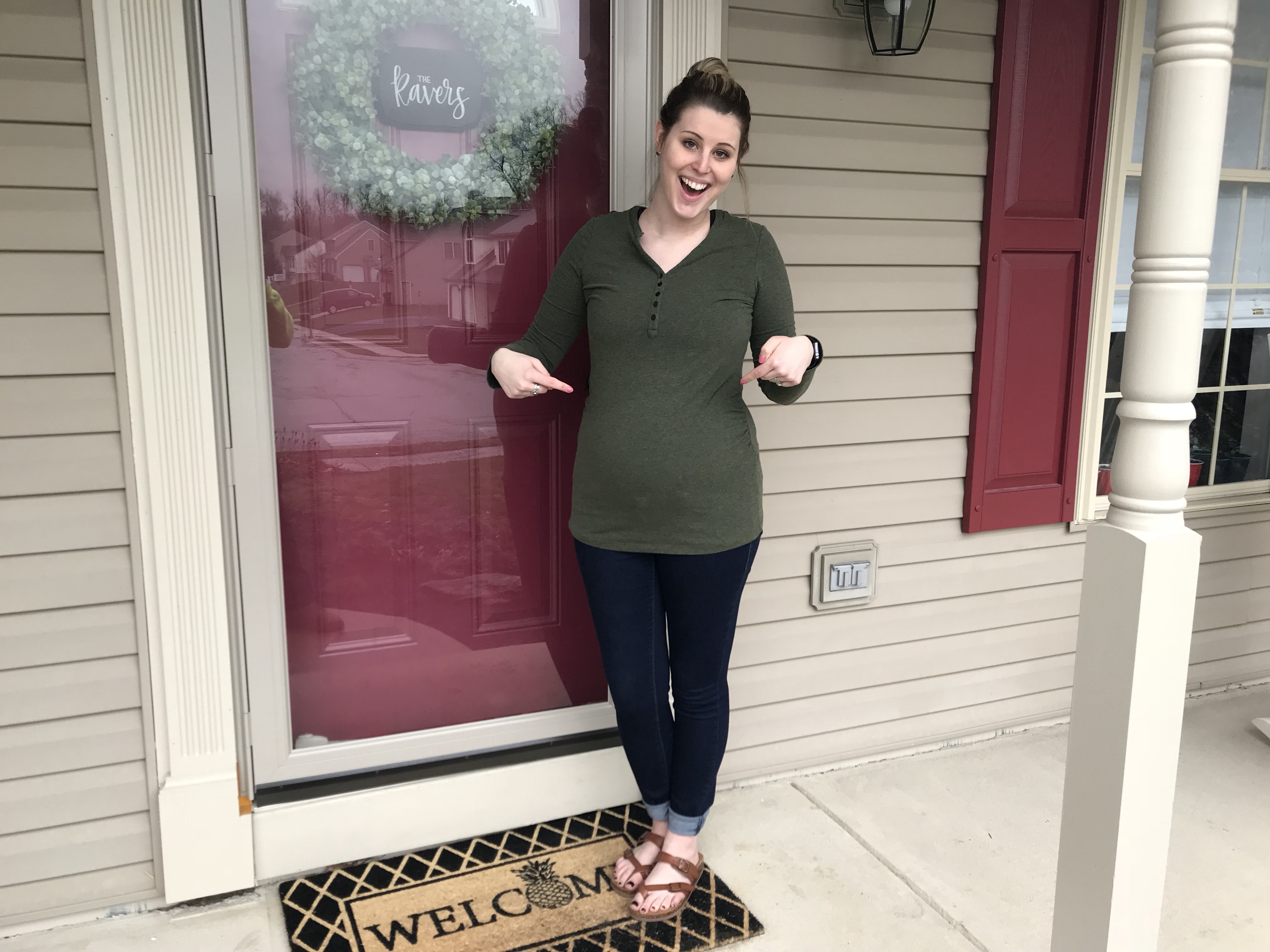 free amazon baby welonlinee box - Box opened, with wrapping and items inside - our pregnant sidekick outside of her home