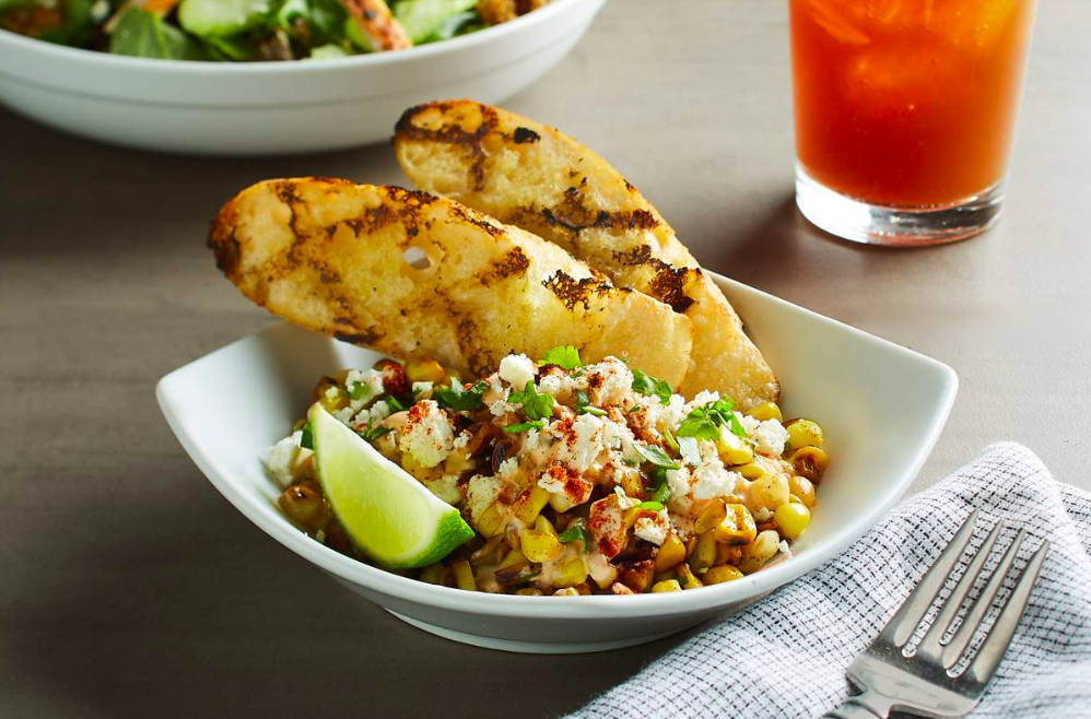 get free food when you sign up for CPKRewards, like this small plate of Mexican Street Corn 