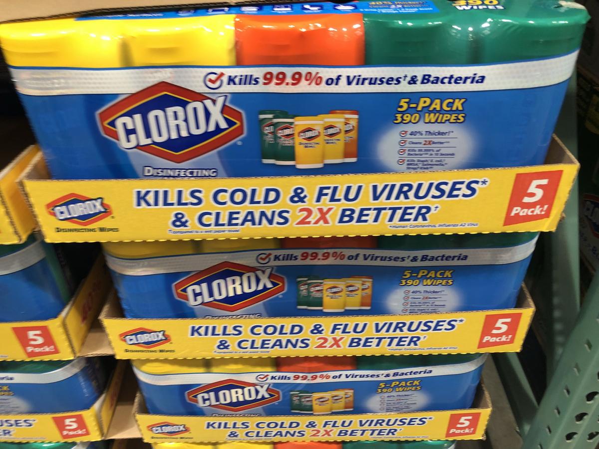 save on back-school snacks, ziploc, and charmin, at costco – Clorox display