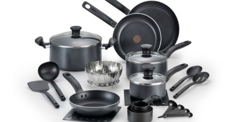 T-Fal Initiatives 18 Piece Cookware Set Only $49.99 Shipped (Regularly $100)