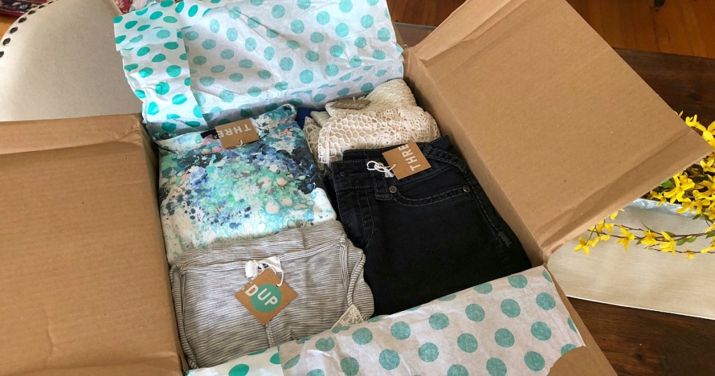 thredup goody box — packaged clothes