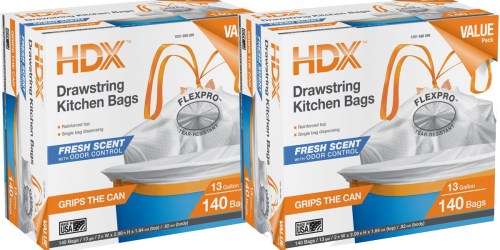 Home Depot: HDX 140-Count Kitchen Trash Bags Only $10 (Regularly $15) – Valid In-Store Only