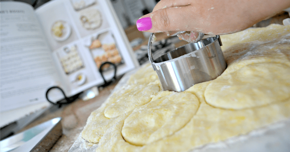 Joanna Gaines' biscuit recipe is everything I had hoped (here cutting round biscuits).