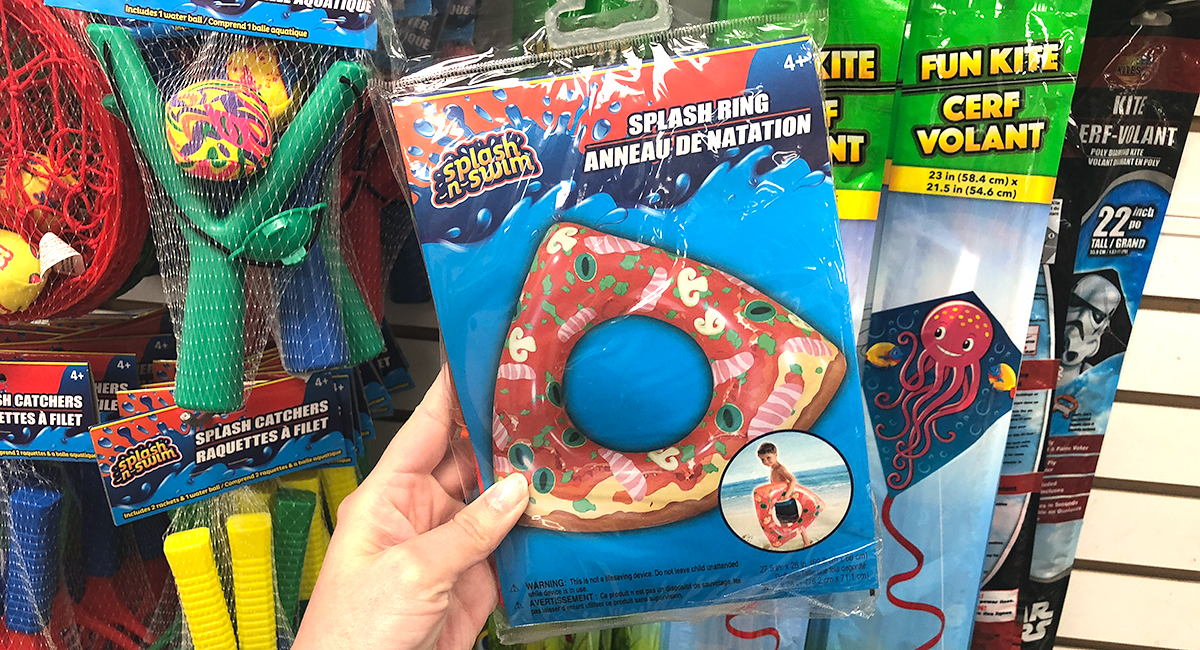 dollar tree pool supplies and fun hacks — pizza inflatable float