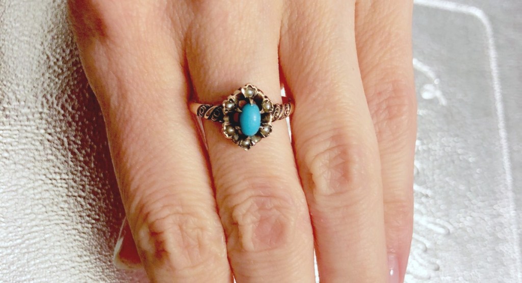 favorite splurges — rose gold turquoise ring