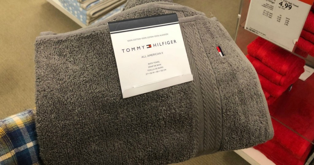 tommy hilfiger grey towel