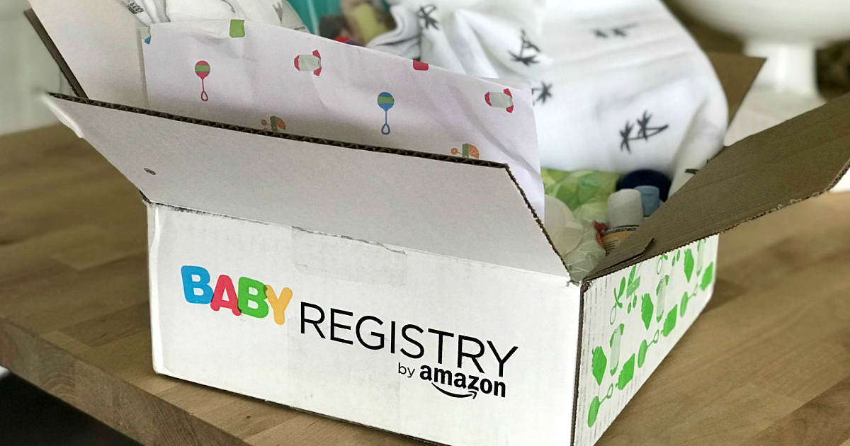 free amazon baby welonlinee box - Box opened, with wrapping and items inside