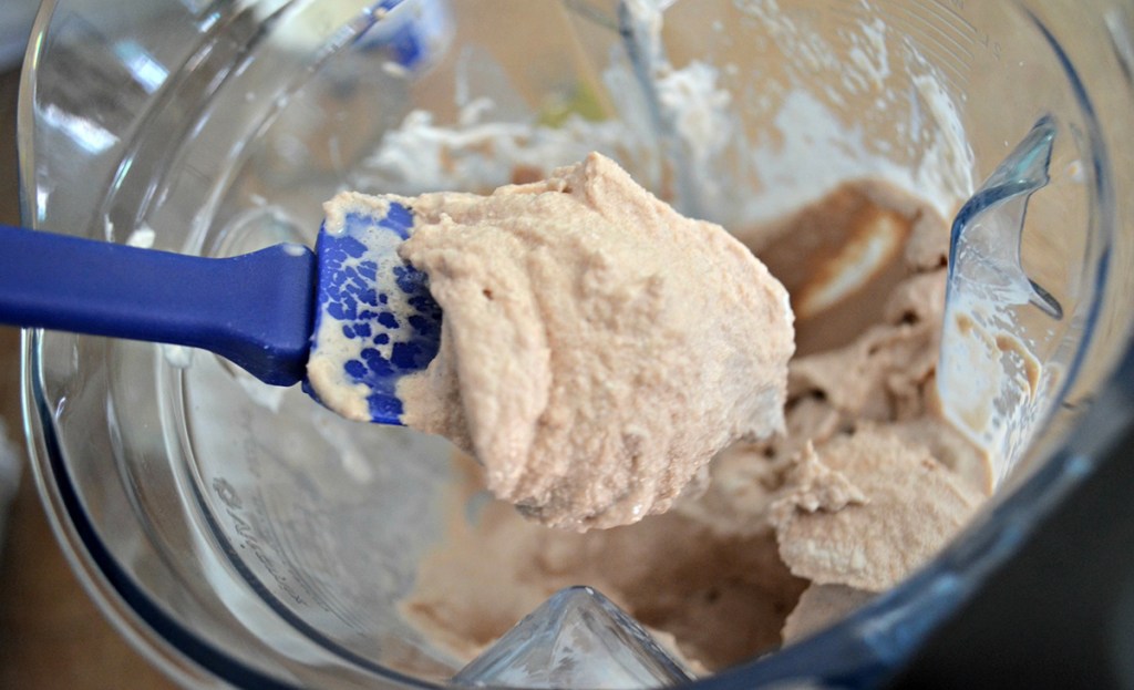 homemade wendy's frosty on spatula