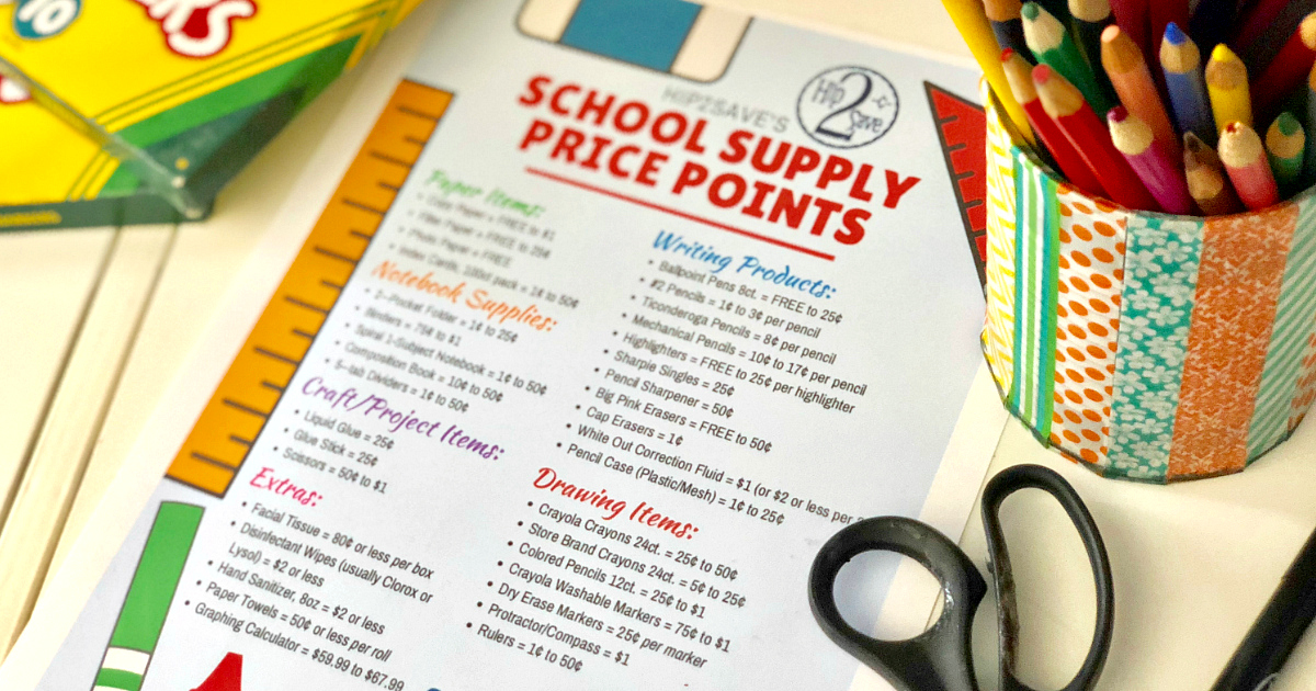 save money on school supplies with this free printable – printable checklist and school supplies