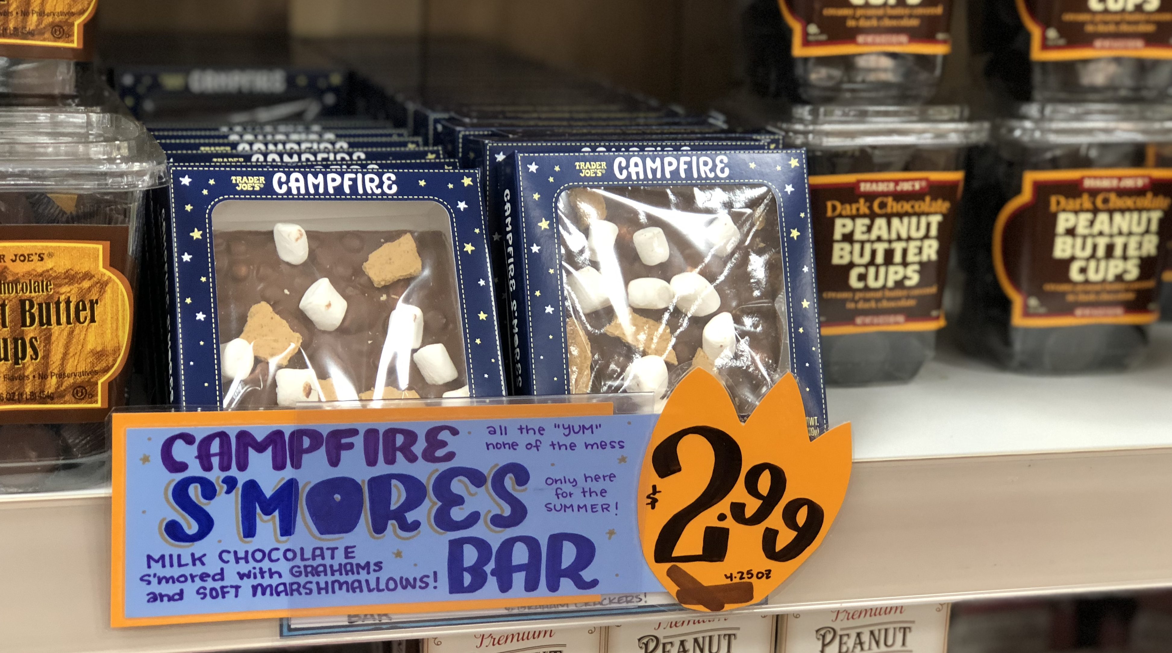 trader joes deals – s'mores bar on shelf