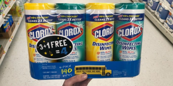 Clorox Disinfecting Wipes 4-Pack Only $6.48 on Walmart.online (Perfect for Back to School)