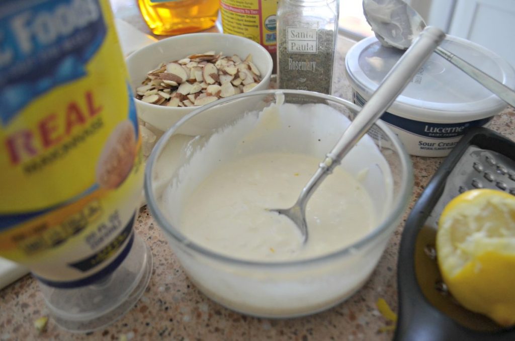 making dressing for chicken salad