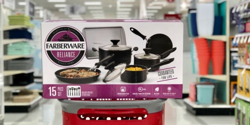 Farberware 15-Piece Cookware Set as Low as $31.49 Each at Target (Regularly $60)