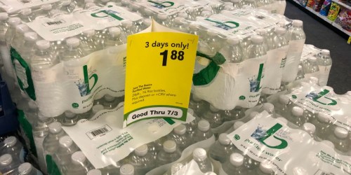 Just the Basics Purified Water 24 Pack Only $1.88 at CVS (Just 8¢ Per Bottle)