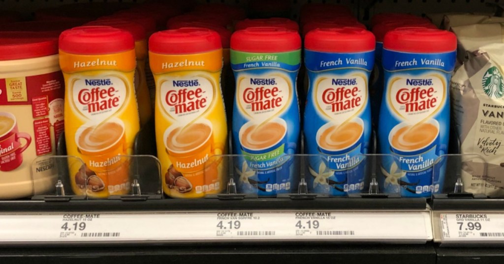 coffee mate powdered creamers on shelf