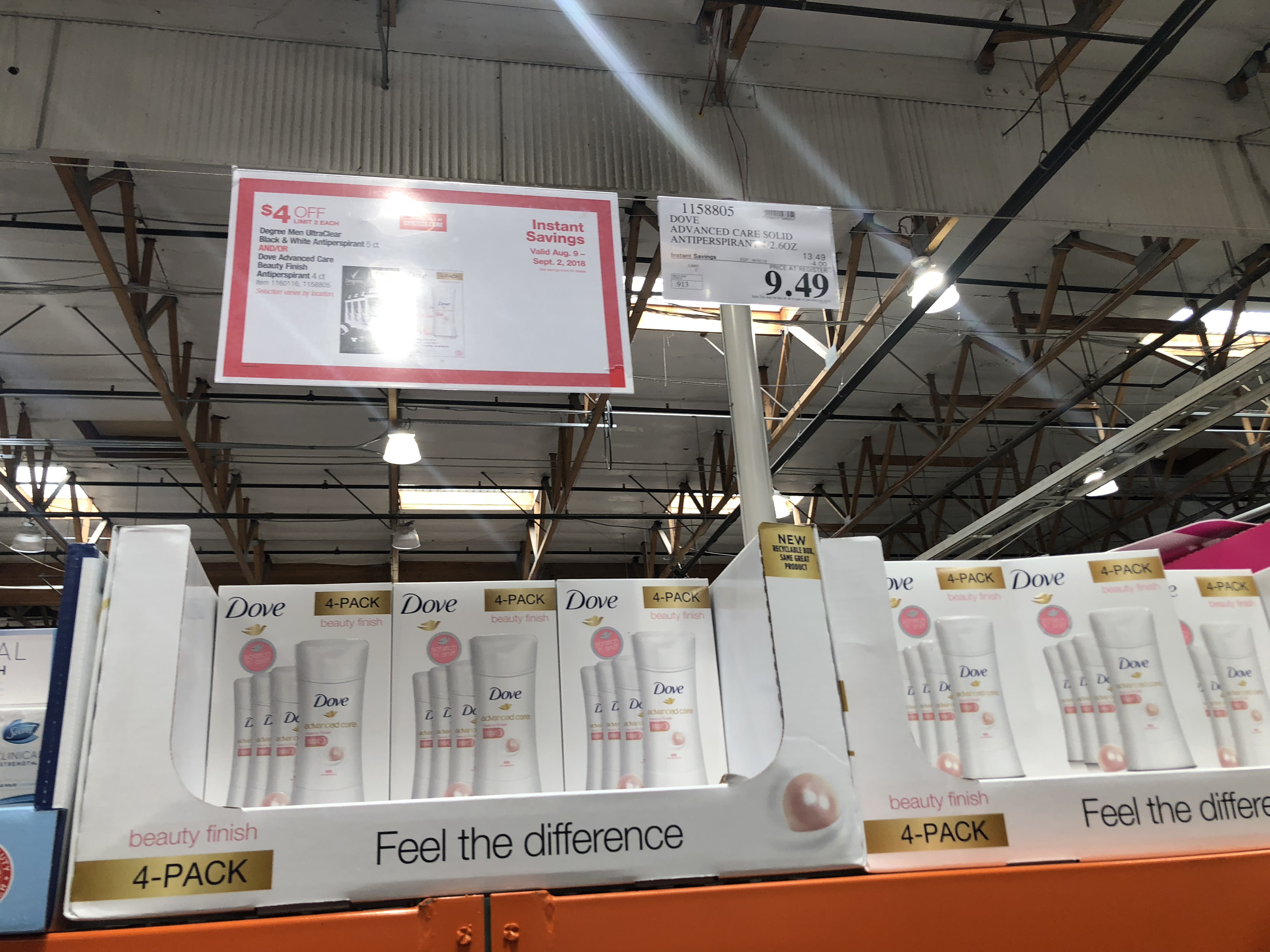 save on back-school snacks, ziploc, and charmin, at costco – dove display