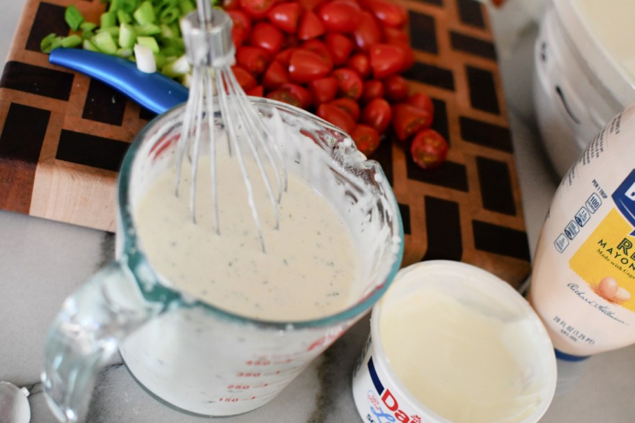 mixing ranch salad dressing