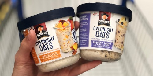 Quaker Overnight Oat Cups Only 50¢ After Cash Back at Target, Walmart & CVS