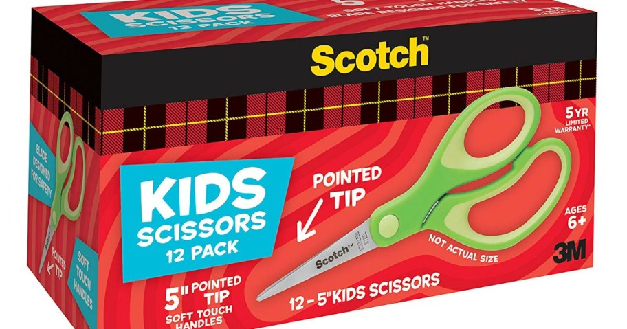 Scotch Kids 5inch Pointed Scissors 12-Pack