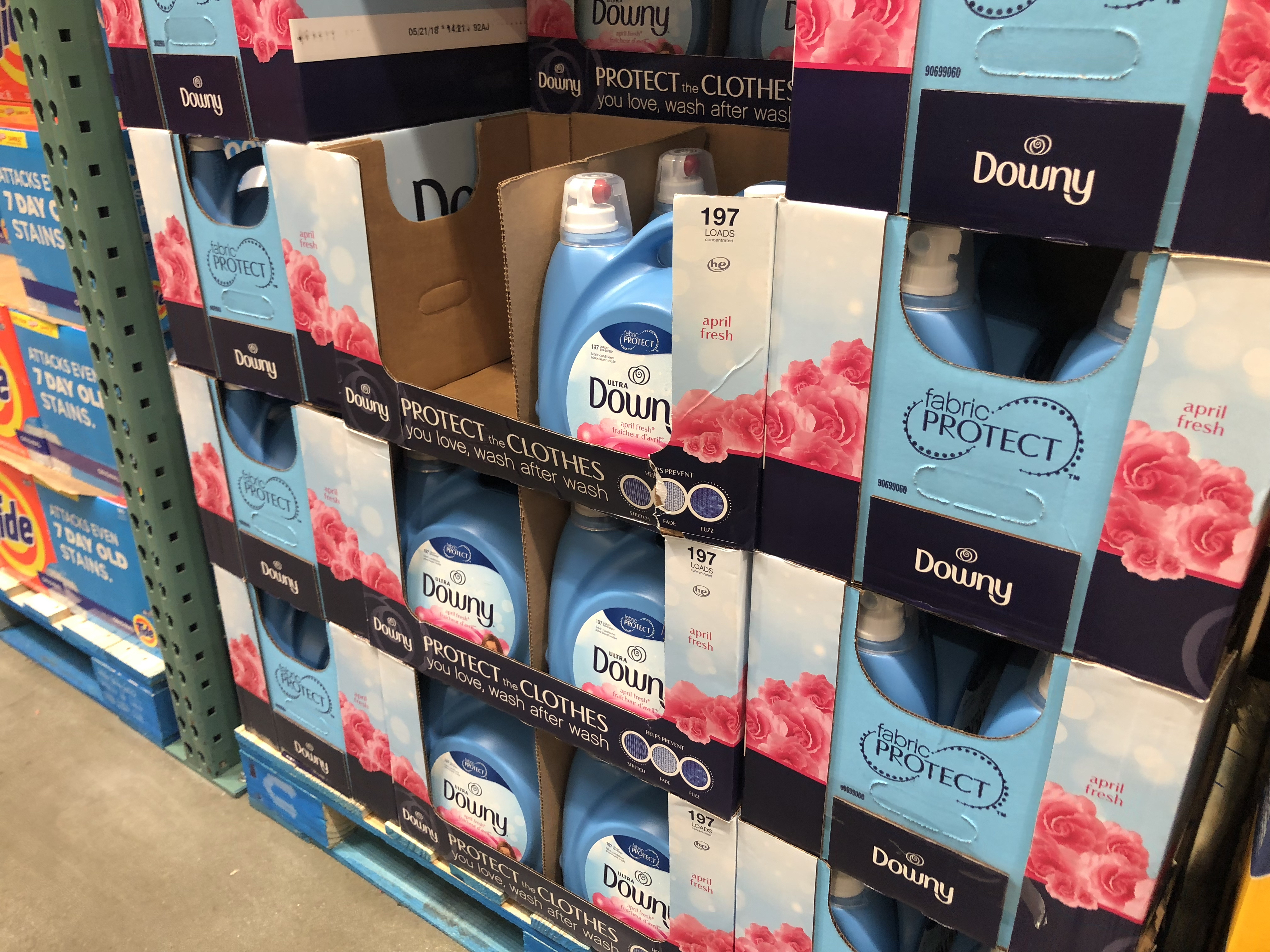 save on back-school snacks, ziploc, and charmin, at costco – Downy display