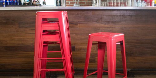 FOUR Stackable Red Metal Bar Stools Only $87.60 Shipped at Home Depot