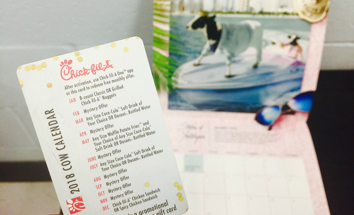 chick-fil-a is one of the best fast food chains out there – chick-fil-a cow calendar with promotion card