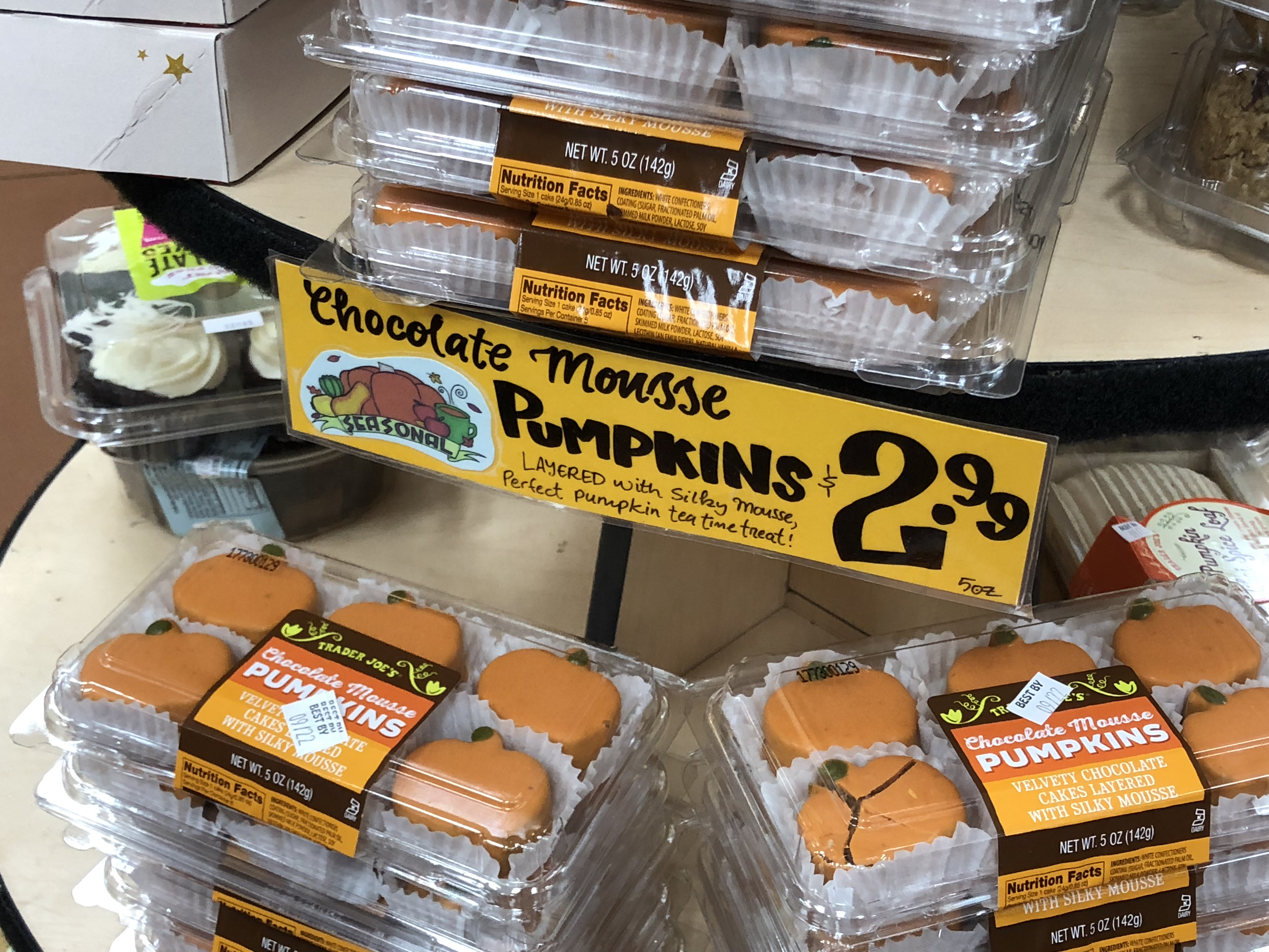 Deals on Trader Joe's Pumpkin items – chocolate pumpkin cookies at Trader Joe's