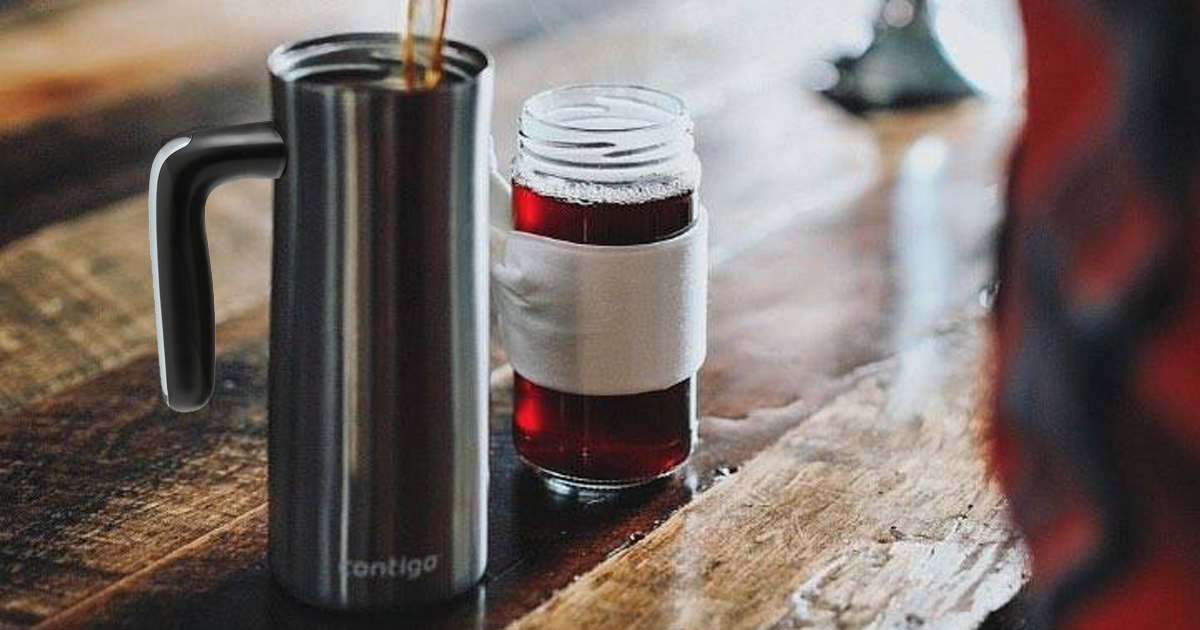 contigo travel mug on table