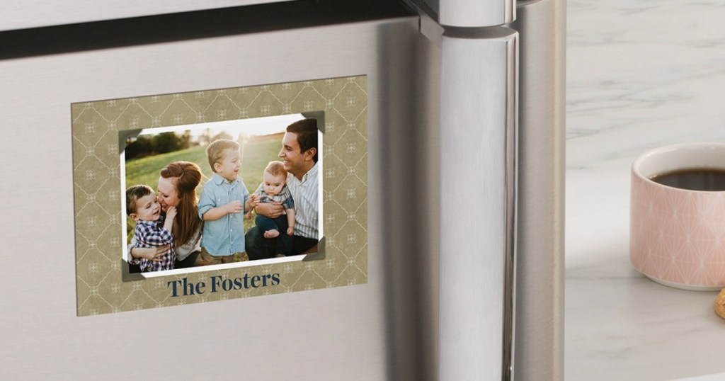 photo magnet on fridge