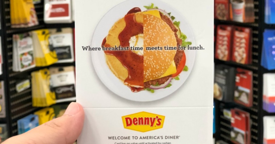 denny's gift card in hand in store