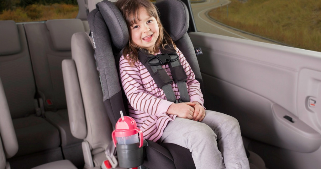 girl riding in diono car seat