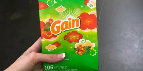 $2/1 Gain Products Coupon = 105 Count Dryer Sheets Only $1.79 at Target + More