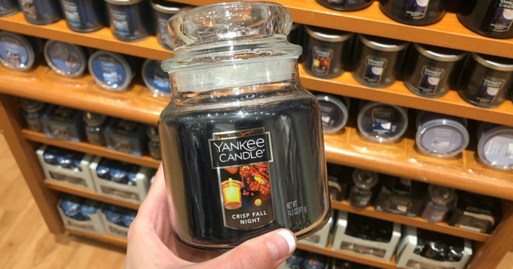 crisp fall night yankee Halloween candle