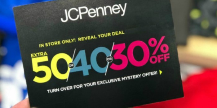 JCPenney Mystery Coupon Giveaway: Up To 50% Off Entire Purchase (September 7th-9th)