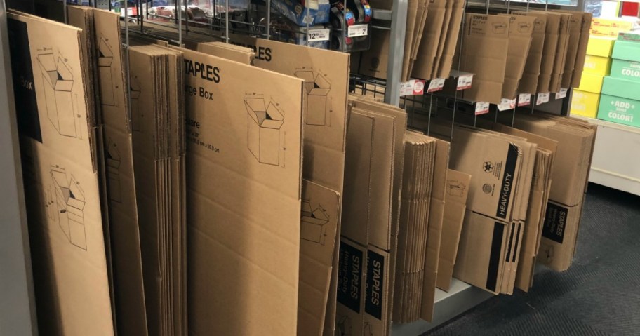 boxes flattened out on store shelves