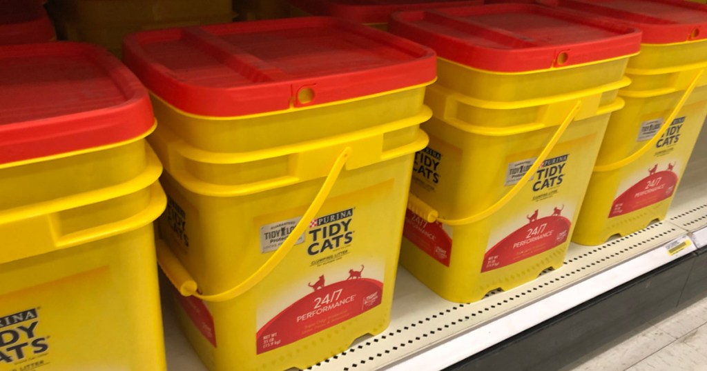 tidy cats clumping cat litter on a shelf at target