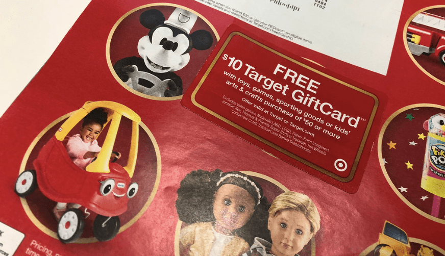 target 2018 toy catalog and gift card – The gift card