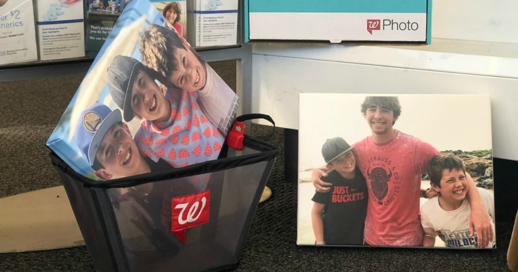 canvas prints in Walgreens basket