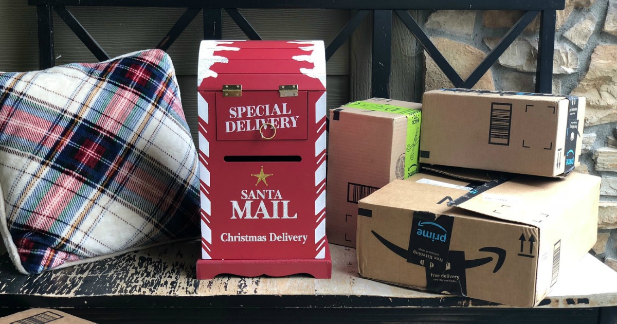 amazon day shipping prime members – mailbox and Amazon packages