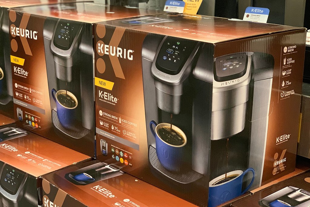 keurig k-elite boxes on display in sotre