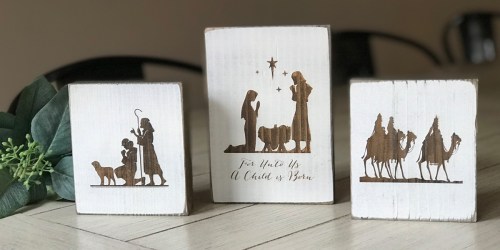 Handmade Barnwood Nativity Scene 3-Piece Set Only $12.99 Shipped (Today Only)