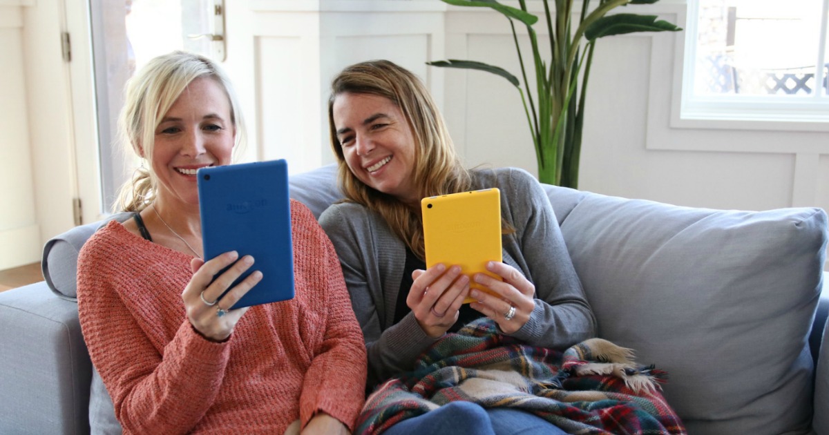 collin and bryn with kindle fire tablets