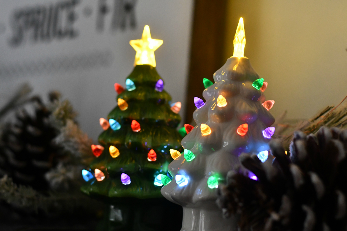 Vintage tabletop Christmas trees