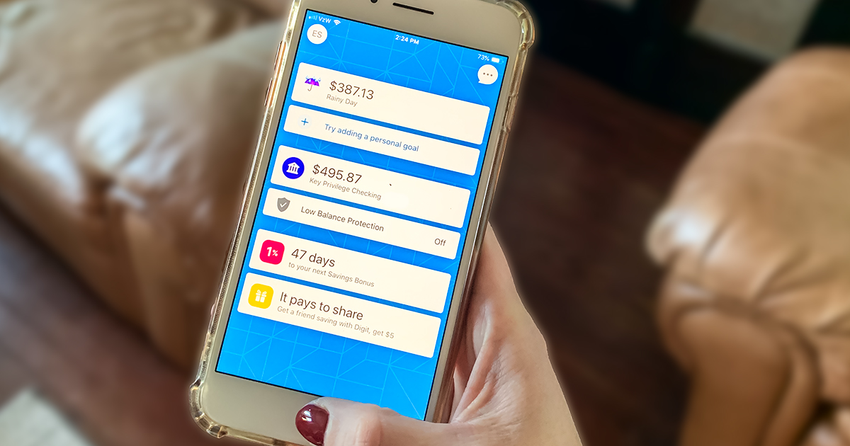 digit budgeting app save money — digit app account overview