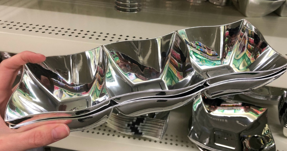 silver serving dish dollar tree