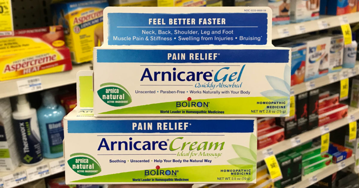 Arnicare in front of shelf 