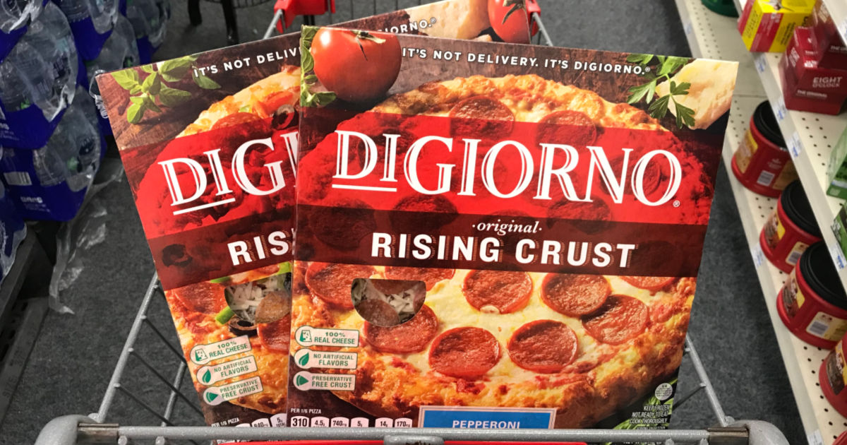 DiGiorno pizzas in shopping cart