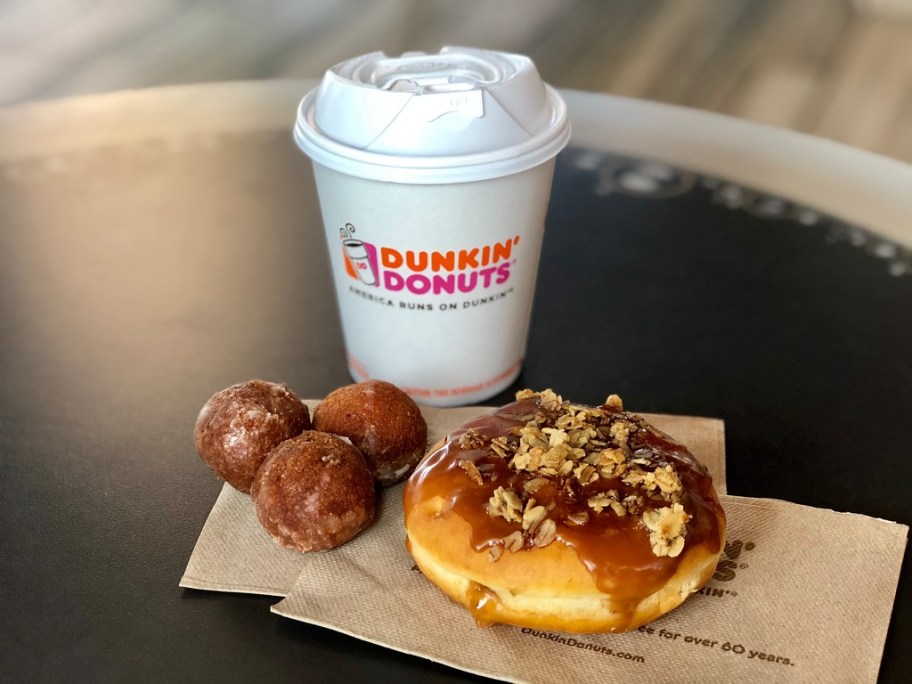 Dunkin Donuts Coffee with donuts